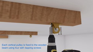 Overhead Garage Storage Lift Hoist, Heavy-duty Ceiling Mounted Garage Storage Lift System for Organization - Supports 8-16ft Ceilings, 300lbs Weight, Easy Installation & Operation (Deck Not Includ)111