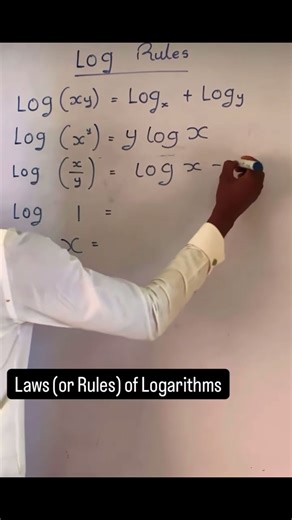 LOG RULES made SIMPLE. understand these 5 laws, logarithms will NEVER confuse you again.#SirDavid