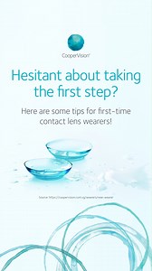 Just like embarking on any new experience, wearing contact lenses can take a little time to get used to. ‍‍ Here's a pro tip for new wearers: Start with the same side every time. Because your left and right eyes are different, your left and right contact lenses are too. To avoid accidentally switching your lenses, always start with the same eye first. ‍‍ #CooperVisionSG #EyeCare #clariti | CooperVision SG | Facebook
