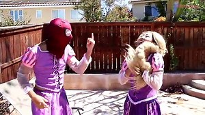 Minnie Mouse Halloween Ghost Attack! w/ Princess Rapunzel, Joker & Paw Patrol Chase in Real Life