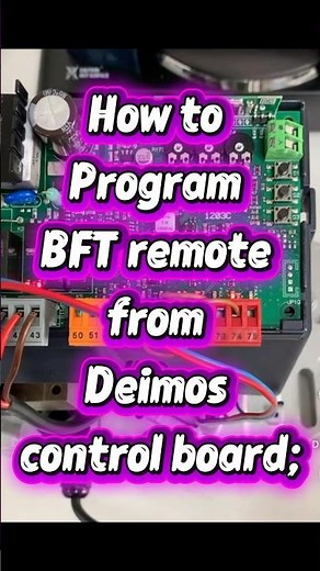 How to Program a BFT Remote from Deimos Control Board | BFT Deimos BT Programming #shorts