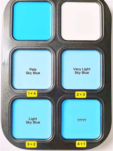 #colormixing #asmr #create 4 colors from 2 #sky blue #titanium white #asmr #colormixing video