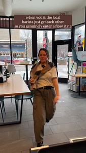 60K views · 61K reactions | Just a barista and the local coffee shop bum in their natural states #barista @samanthaboehlen | Stefania Marzelia | Facebook