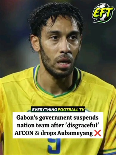 Gabon’s national team has been suspended by the government until further notice after they were eliminated from the group stage of the Africa Cup of Nations. Pierre-Emerick Aubameyang and Gabon’s captain Bruno Ecuele Manga have been banned from selection while the coaching staff have been dissolved.Gabon finished bottom of Group F after losing all of their games at AFCON. #gabon #afcon #afcon2025 #aubameyang #footballnews