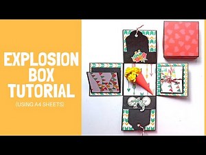 Explosion box tutorial using A4 sheet | Handmade gift idea