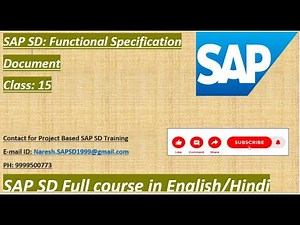 Class No: 15: Learn How to write Functional Specification Document#sap