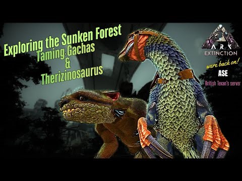 ARK EXTINCTION Taming Gachas & Therizinos Exploring The Sunken Forest ASE [ep 5] #ASE