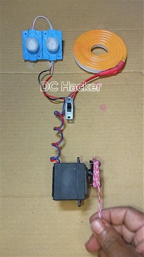 Rope Pulling Gear Motor Generator Powering Into Neon Strip Light & Two LED Light • DC Motor #dcmotor