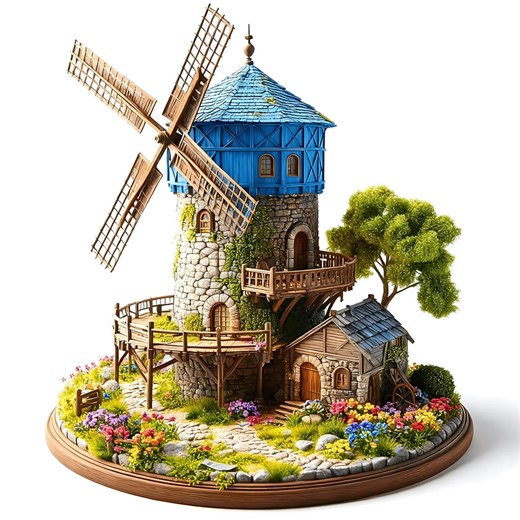Elven Windmill House STL | 3D Printable Fantasy Diorama (digital Download) - Etsy