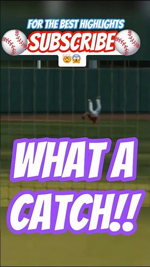 Outfielder makes the most incredible front flip catch! #mlb #baseball #sports #highlights #shorts