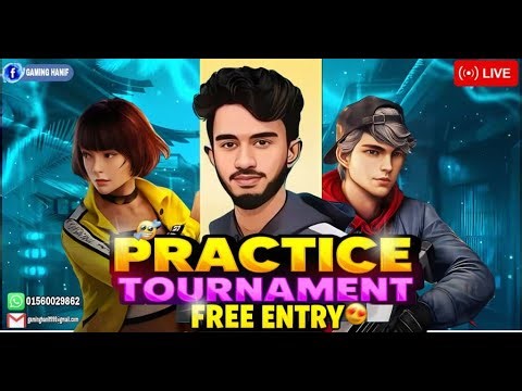 🔥 Free Fire Practice Tournament live – Full Squad Entry 💥 | Gaming Hanif 2.0 🎮📺 | Free Fire Live🔥