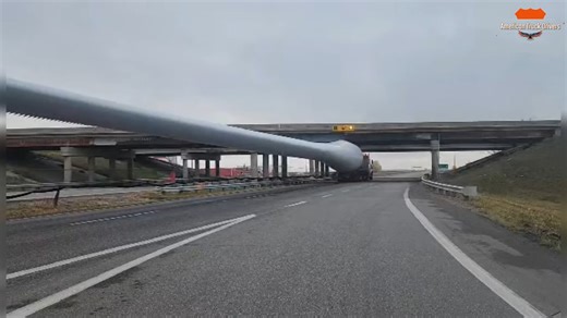 One wrong move and this giant wind turbine blade was done