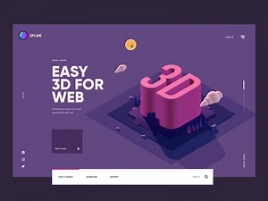 Interactive 3D hero banner