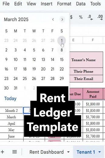 Rent Payment Ledger Google Sheet Template, Rent Income General Ledger Excel for Rental Properties