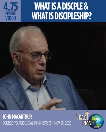 Discipleship isn’t a program. It’s a lifelong walk with Christ and each other In just 4.75 minutes, Pastor John MacArthur unpacks what it means to be a disciple: a learner, a friend, a follower who lives out Christ’s commands in deep, accountable relationships. Perfect for anyone ready to move from attendance to transformation. 𝙁𝙤𝙡𝙡𝙤𝙬 𝙪𝙨 𝙛𝙤𝙧 𝙢𝙤𝙧𝙚 𝙜𝙤𝙨𝙥𝙚𝙡 𝙩𝙧𝙪𝙩𝙝! #Discipleship #GreatCommission #JohnMacArthur #ChristianGrowth #BiblicalTeaching #FaithJourney #ChurchLife #Spi