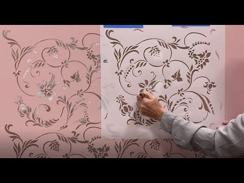 How to Paint a Realistic Floral Mural with Depth, Dimension, & Wall Stencils