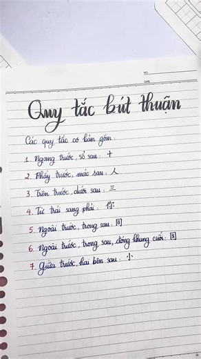Quy tắc bút thuận và thứ tự nét tiếng Trung cơ bản