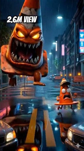 Giant Traffic Cone Monster Chase! 😂🔥 (Wait For The End)