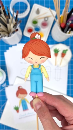 Making a cute girl cake topper with templates | a few steps