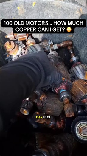 I Found 100 Old Motors… How Much Copper Will I Get? 🥵#C#CopperS#ScrapCopperS#ScrapMetalR#RecyclingCopperRecovery