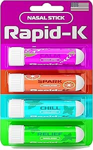 Nasal Sticks (4 Pack) – Nasal Inhaler Stick for Allergy Support, Sinus Relief, Focus Boost – Menthol Vapor Inhalers with Essential Oils (Mint, Lavender, Tropical, Wintermint)