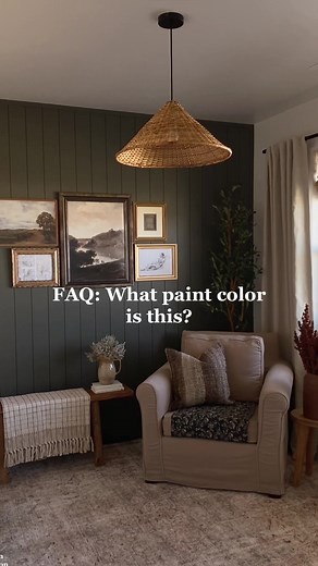 I get so many questions about this green paint color. It is Roycroft Bronze Green by Sherwin-Williams! It is definitely a great moody color. If you're inspired or creating a moody room in your home save this post for future reference. ✨ You can shop this post by following me @theresachristinehome on the @shop.LTK app or just click the link in my bio. Download the free liketoknowit app to shop this room or any room in my house. #greenpaint #homedecor #myaesthetic #homeaccount #moodyvibes #dailyde
