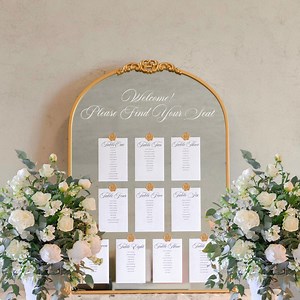 Wedding Seating Chart | Elegant Wedding Signage | Ceremony Seating Chart | Guest Seating Assignment | Seating Layout | Mirror Seating Chart - Etsy
