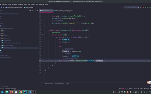Java代码示例：基于AtomicInteger原子类CAS方法解决线程安全问题及与synchronized执行效率对比_哔哩哔哩_bilibili