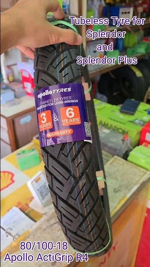 80/100-18 For splendor and Super splendor Apollo Tyre || Apollo tyre for bike #apollotyres