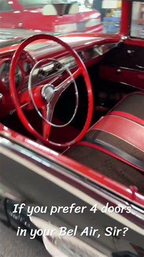A beautiful four-door 1957 Chevy Bel-Air sedan at the Kernersville auto museum ￼