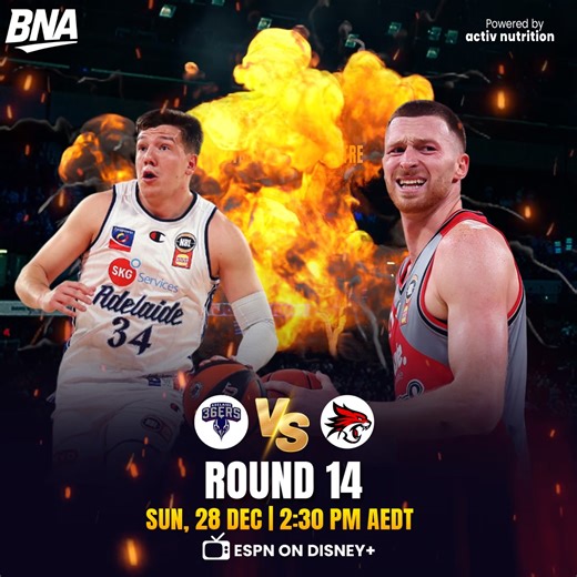 📢 Game Day – NBL Round 14! Adelaide 36ers vs Perth Wildcats 🏀 🗓️ Sunday, December 28, 2025 ⌚ 2:30 PM AEDT 🏟️ Adelaide Entertainment Centre 📺 ESPN on Disney What’s your prediction for today’s game? ⬇️ #nbl #australia #adelaide36ers #perthwildcats | BNA - Basketball News Australia