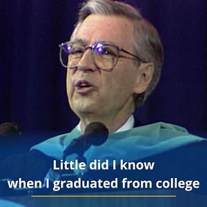 In 1993, our neighbor Mister Rogers addressed Pitt's graduating class. 💙 To see more visit http://bit.ly/2XAhiXN | University of Pittsburgh