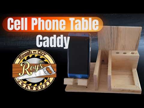 Cell Phone Table Caddy #cellphoneholder #palletwoodprojects #reclaimedwood #organization #diyproject