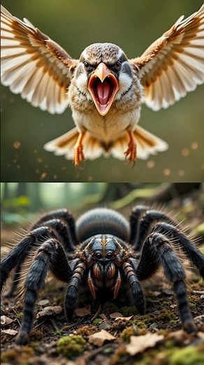 Tarantula vs Sparrow vs Giant Frog (owl, lynx, eagle) #tarantula #sparrow #animals