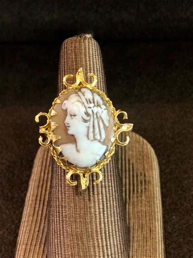 Handmade 18ct Gold Ladies Real Cameo Ring - Etsy