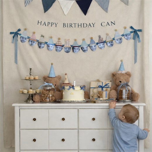 Personalized Cotton Birthday Banner, Custom Name Party Decor - Etsy