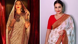 Nora Fatehi to Vidya Balan, laal paad sada saree inspiration from celebs for Durga Puja 2021
