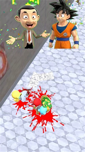 🔥 Mr. Bean + Goku = UNSTOPPABLE! 😂 #animation #goku #mrbean #patrick #spongebob #game #viral