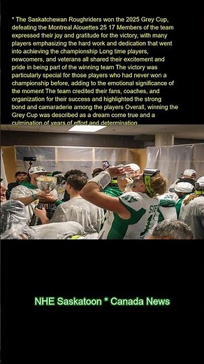 The Saskatchewan Roughriders won the 2025 Grey Cup, defeating the Montreal Alouettes 25-17. Members