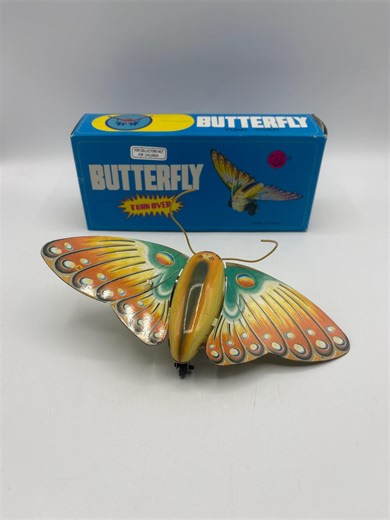 Vintage 1990s Tin Toy Butterfly That Somersaults Turns Over Flips Tin Litho Wind up Toy Made in China With Action Movement and Key - Etsy