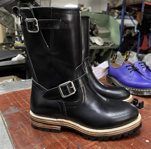 Custom Goodyear Leather Engineer Work Boots With Zipper Mid-calf Height Increasing - Etsy