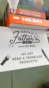 🔦🟠 Take 15% off all Nebo and Trueblade products! Father’s Day is June 15th. Come shop with us! 🟠🔦 #FathersDay #ShopLocal #Nebo | Power Pharmacy