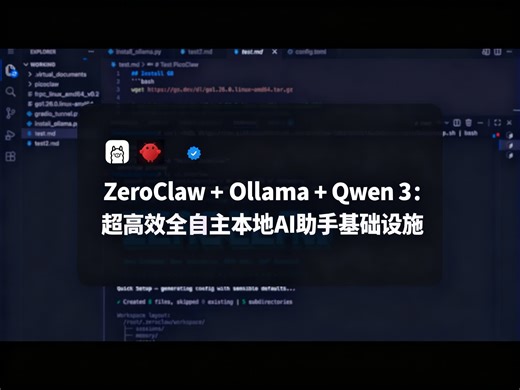 ZeroClaw + Ollama + Qwen 3：超高效全自主本地AI助手基础设施