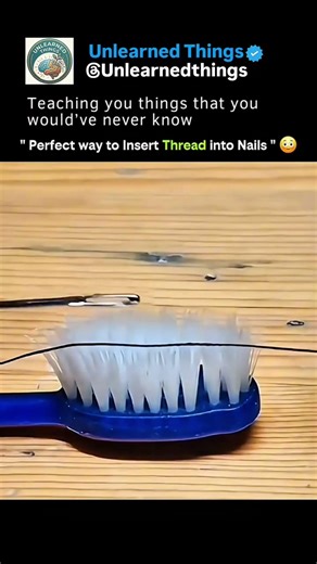 A simple brush trick guides thread smoothly through the tiniest needle eyes