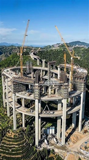 Building a Giant Spiral Highway in the Mountains | 48s Construction Timelapse#construction