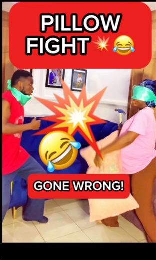 Pillow fight gone wrong 😂💥 Couples comedy at its best! #CoupleComedy #FunnyShorts #marriagehumor