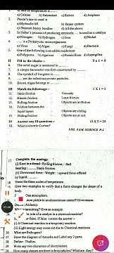 8th std Science First mid term test-2025 original Question paper 8th std Science important Question