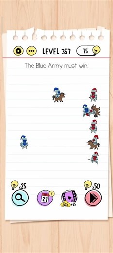 Brain Test Level 357: The Blue Army must win 🛡️🔵 #shorts