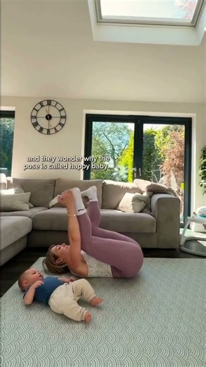 👶✨ Little Baby’s Cute Yoga Stretch | Happy Baby Pose#baby#babyyoga