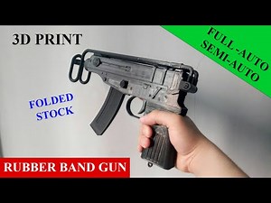 Skorpion VZ61 Rubber Band Gun 3D Print (Full Auto & Semi Auto)